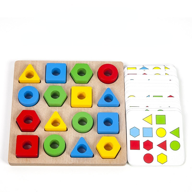 Montessori Inspired Geometric Pairing Blocks Game