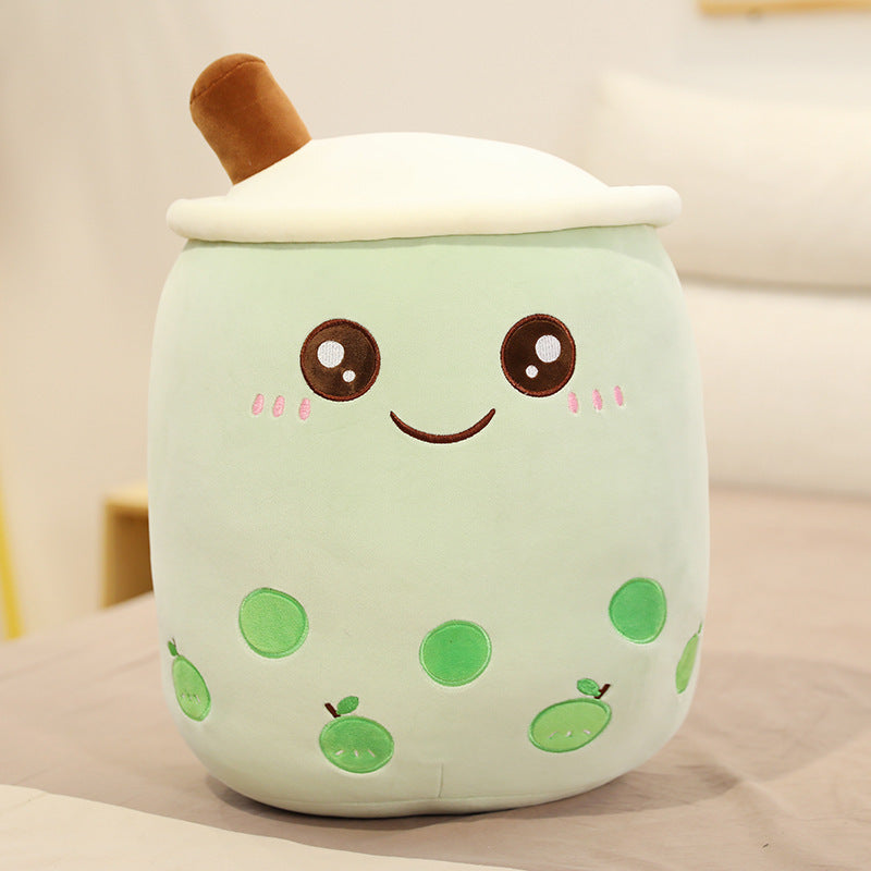 Strawberry Bubble Tea Plush Pillow For Kids’ Comfort