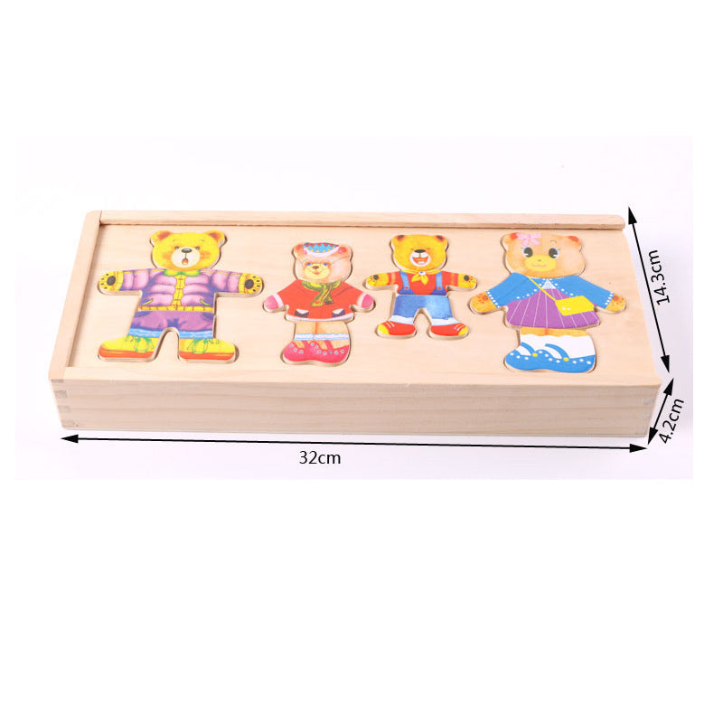 Montessori Bear Puzzle Blocks Toy – Educational Baby Toy