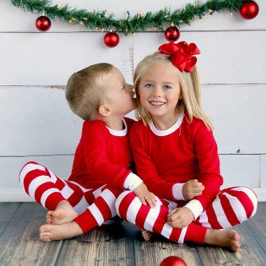 Adorable Striped Christmas Pajamas For Kids And Parents