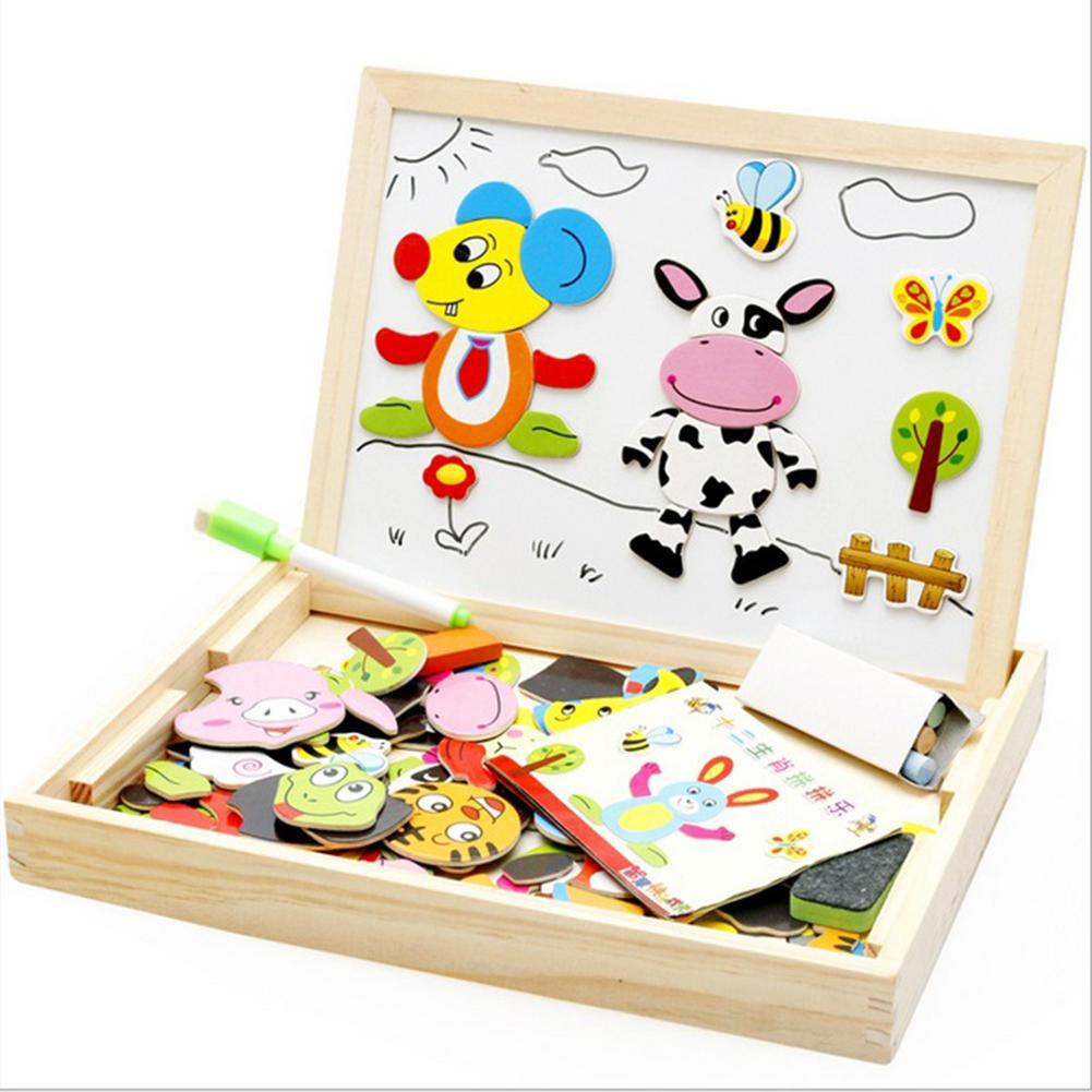 Magnetic Wooden Puzzle Toy For Early Learning