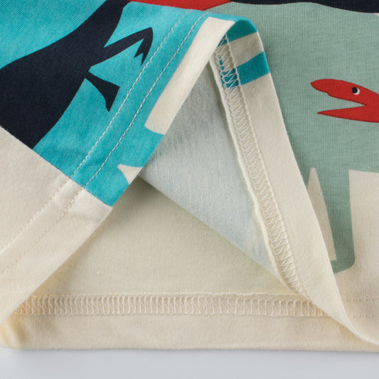 Easy-To-Wear Dinosaur Cartoon Tee For Kids