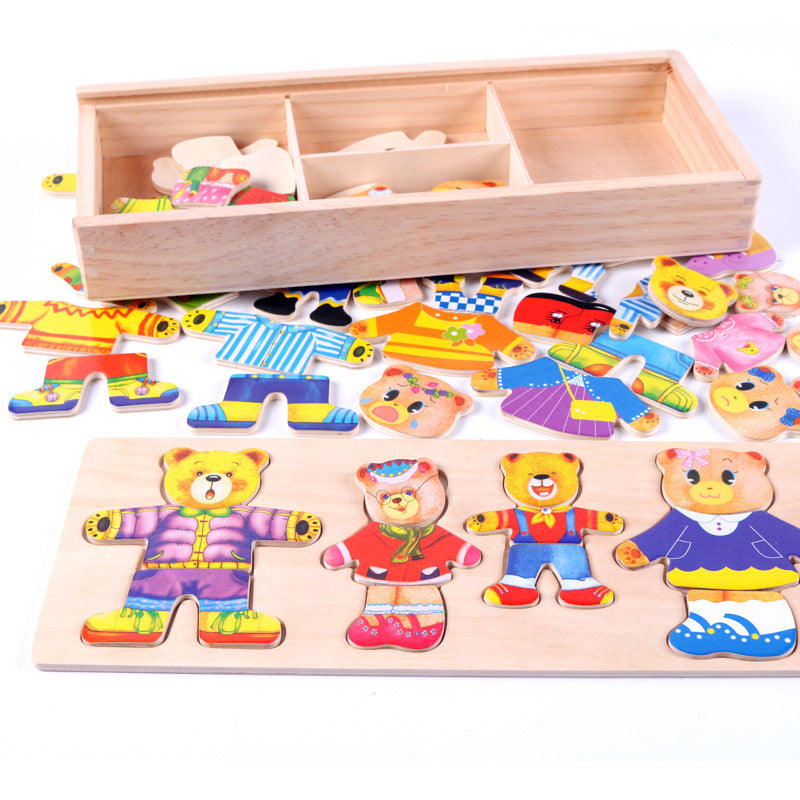 Montessori Bear Puzzle Blocks Toy – Educational Baby Toy