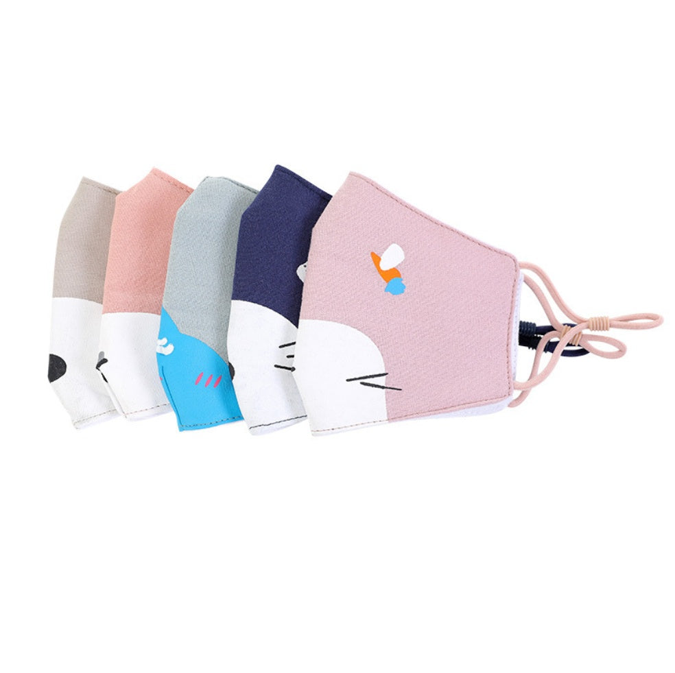 Breathable Cotton Cartoon Mask For Kids
