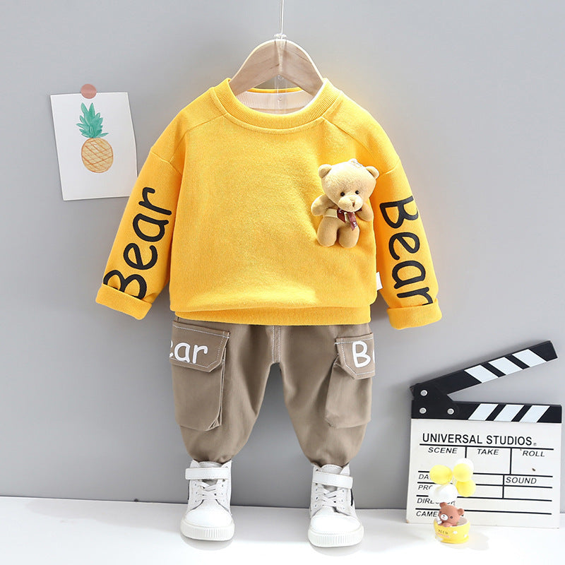 Adorable Two-Piece Suits For Babies In Western Spring Style