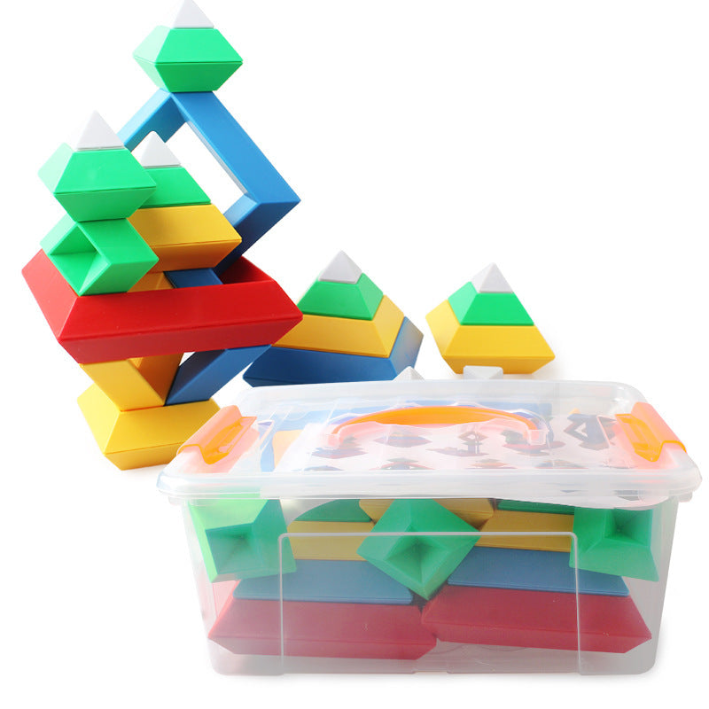 Wooden Rainbow Ring Building Blocks For Kids