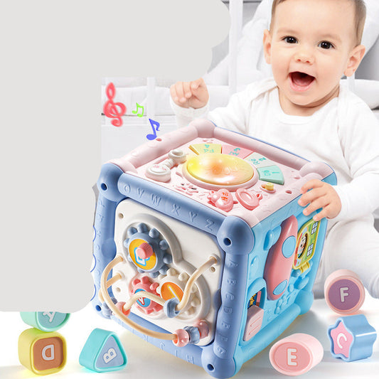Toddler Activity Cube Toy With Drum And Shapes
