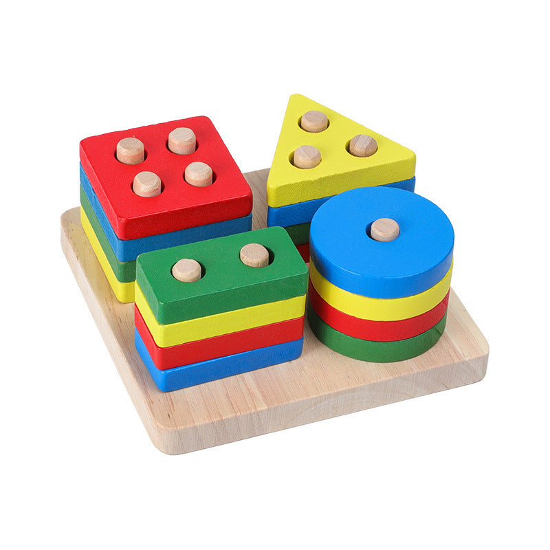 Rainbow Blocks Educational Rattle Toy