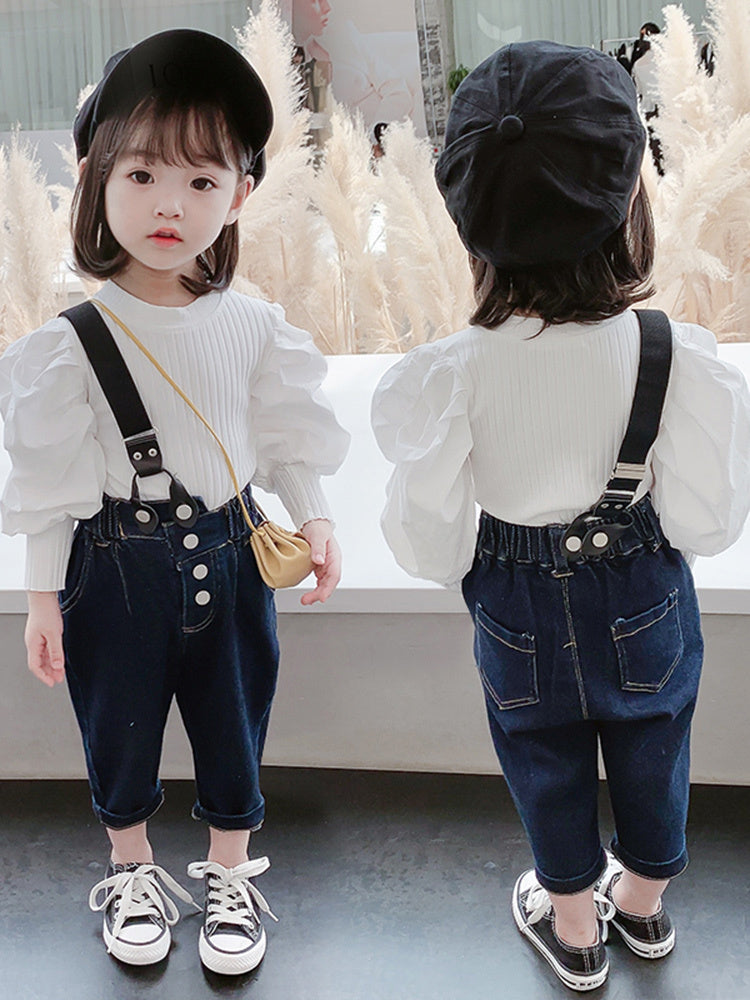 Trendy Kids Two-Piece Denim Suit For Cool Seasons