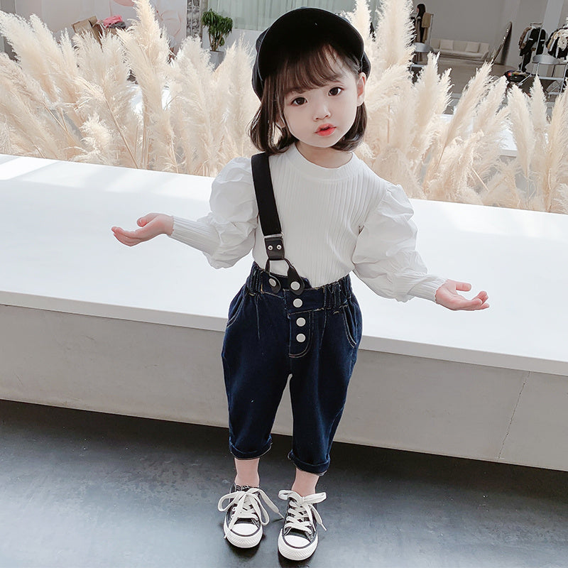 Trendy Kids Two-Piece Denim Suit For Cool Seasons