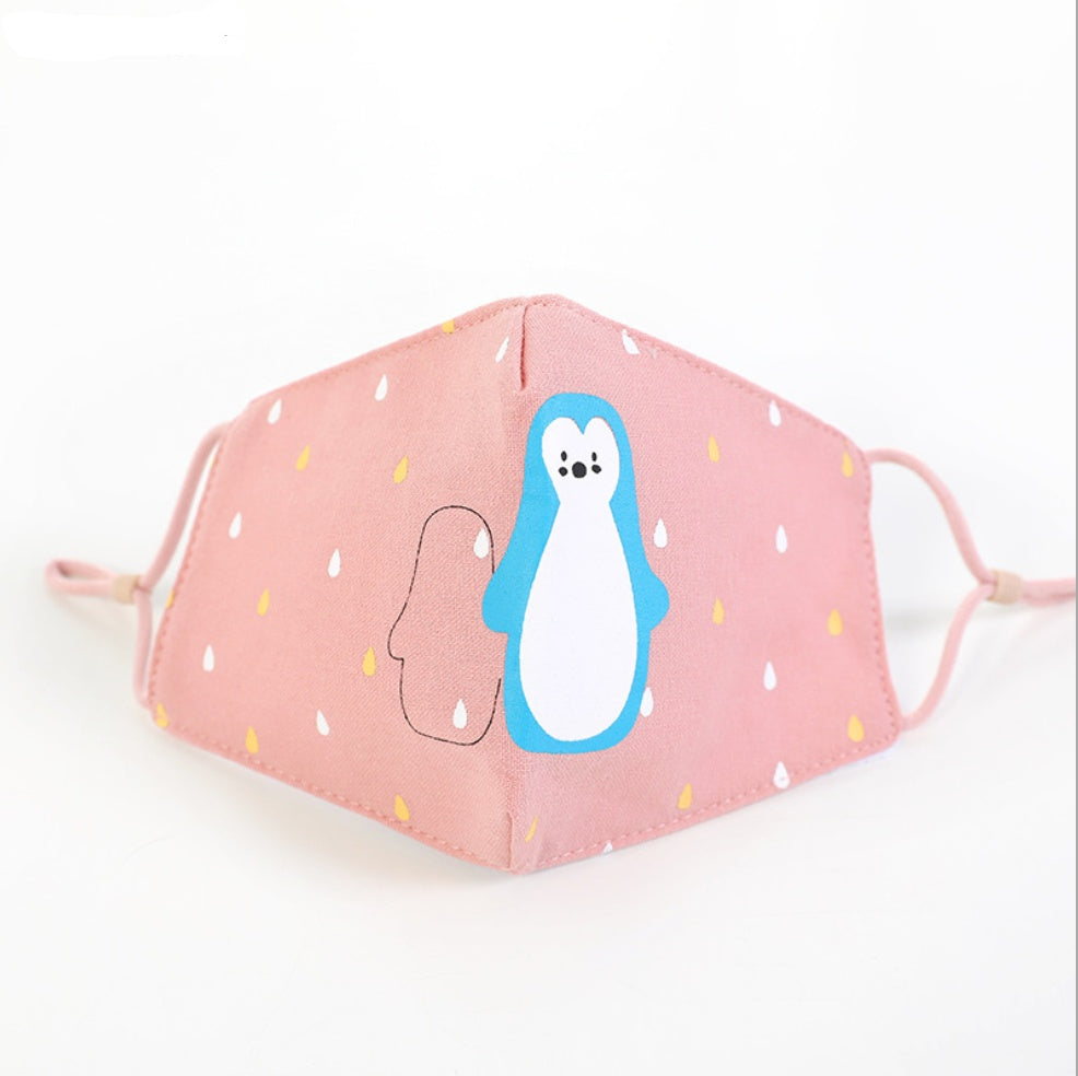Breathable Cotton Cartoon Mask For Kids