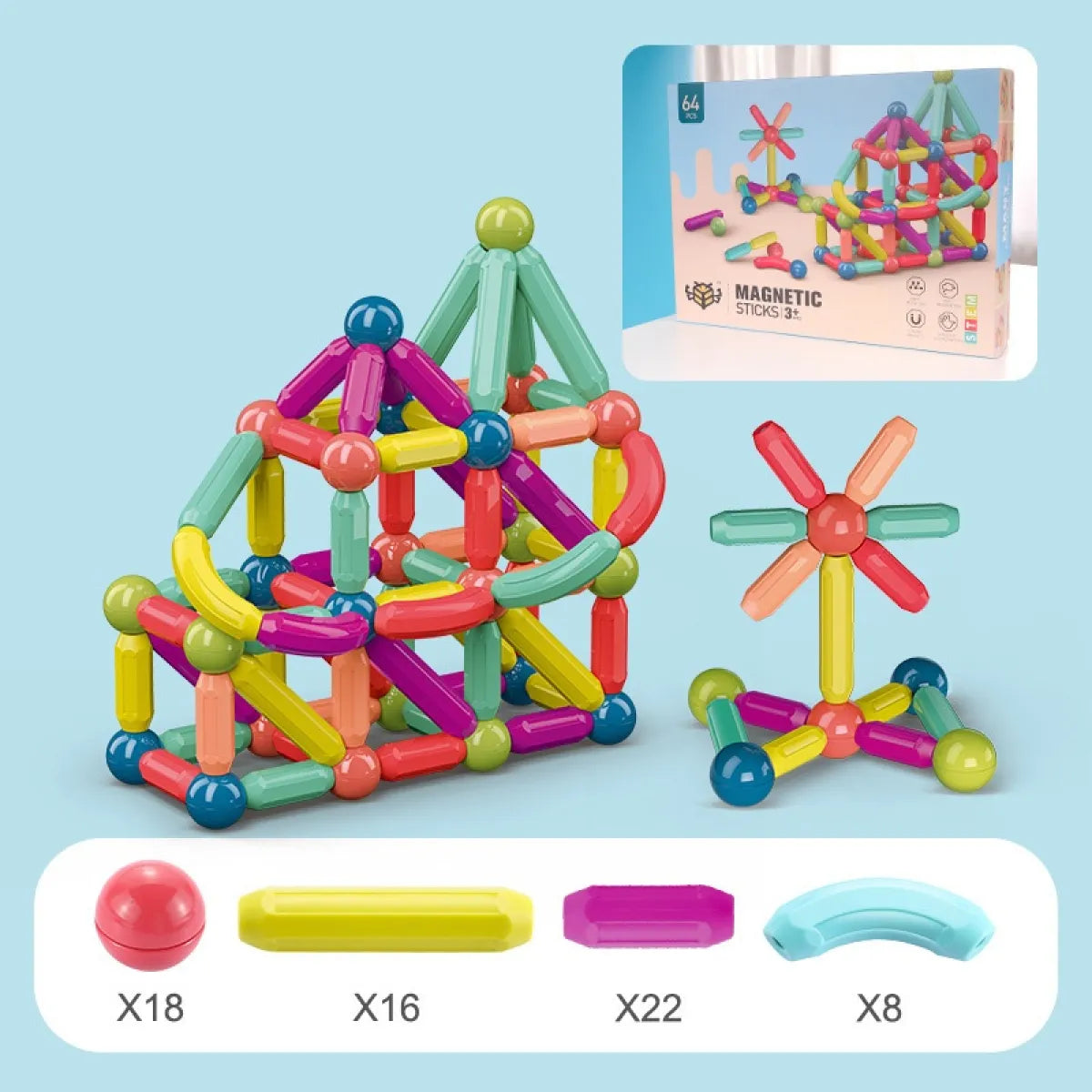 Creative Building Starts Here With Magnetic Rod Building Block Set