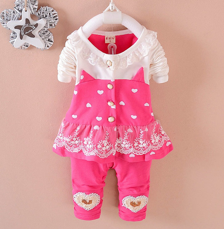 Comfortable Baby Girls Clothing Set For Play And Rest