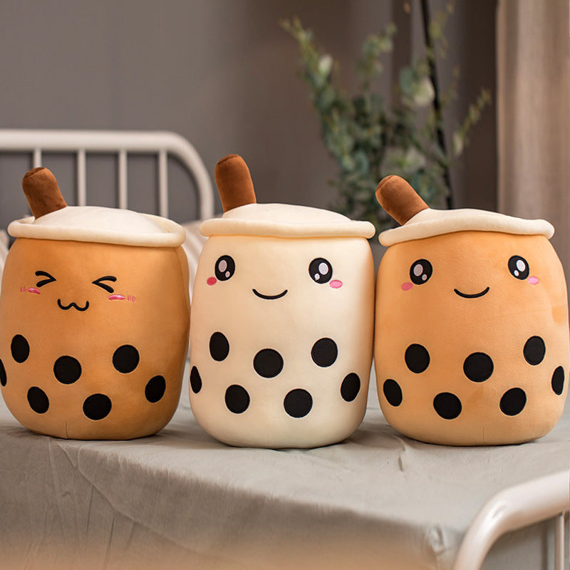 Strawberry Bubble Tea Plush Pillow For Kids’ Comfort