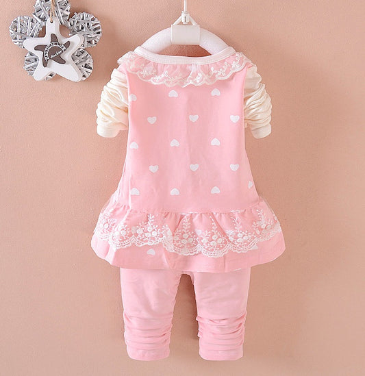 Comfortable Baby Girls Clothing Set For Play And Rest