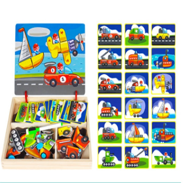 Magnetic Wooden Puzzle Toy For Early Learning