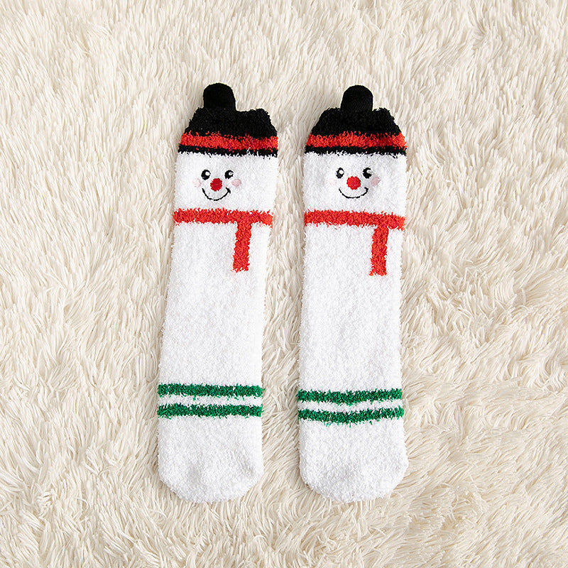 Kids’ Christmas Socks With Fun Elk And Snowman Designs
