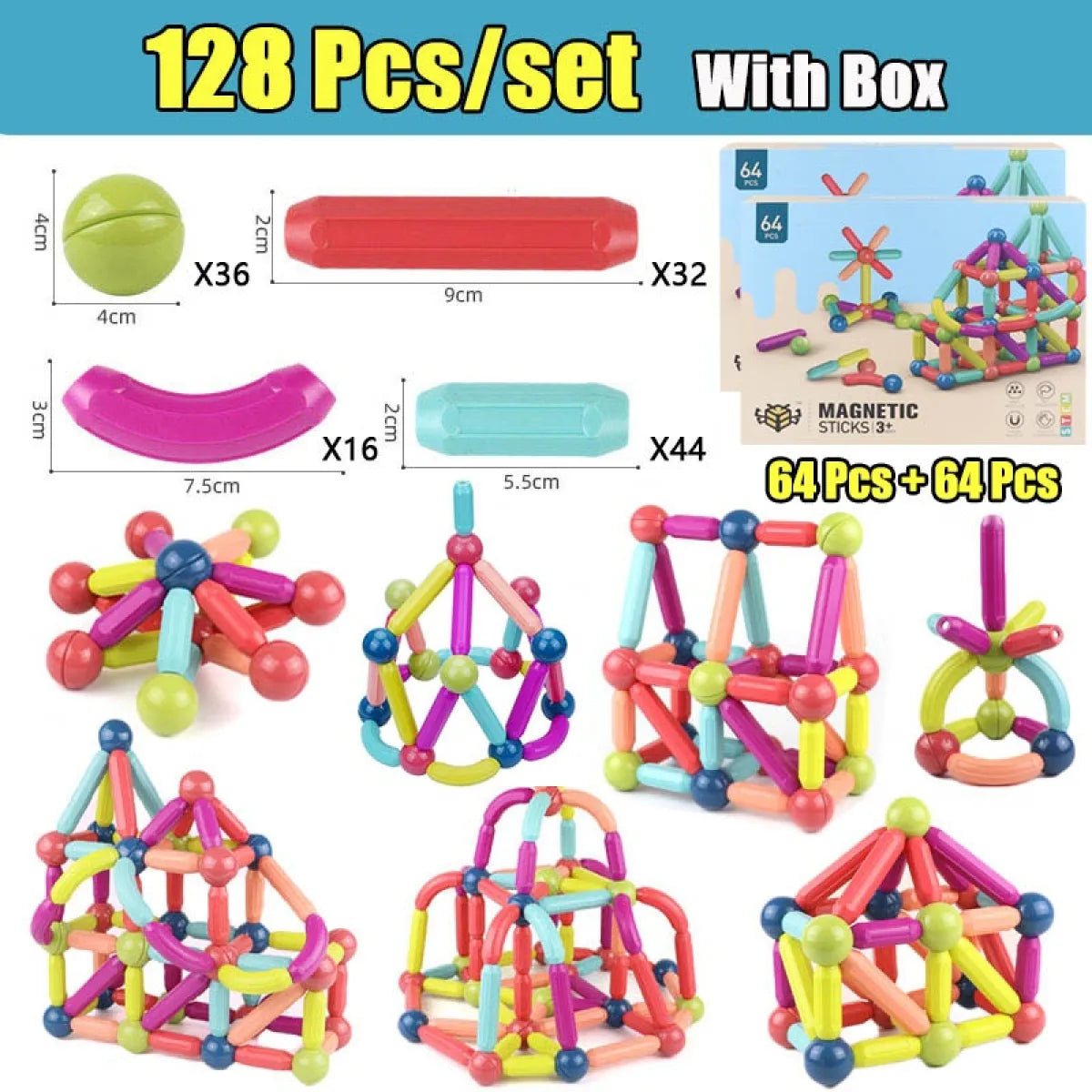 Creative Building Starts Here With Magnetic Rod Building Block Set