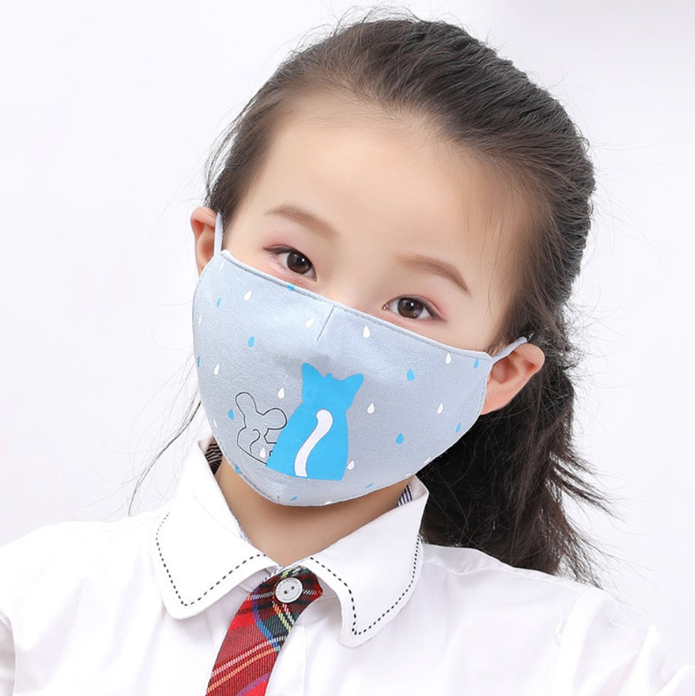 Breathable Cotton Cartoon Mask For Kids