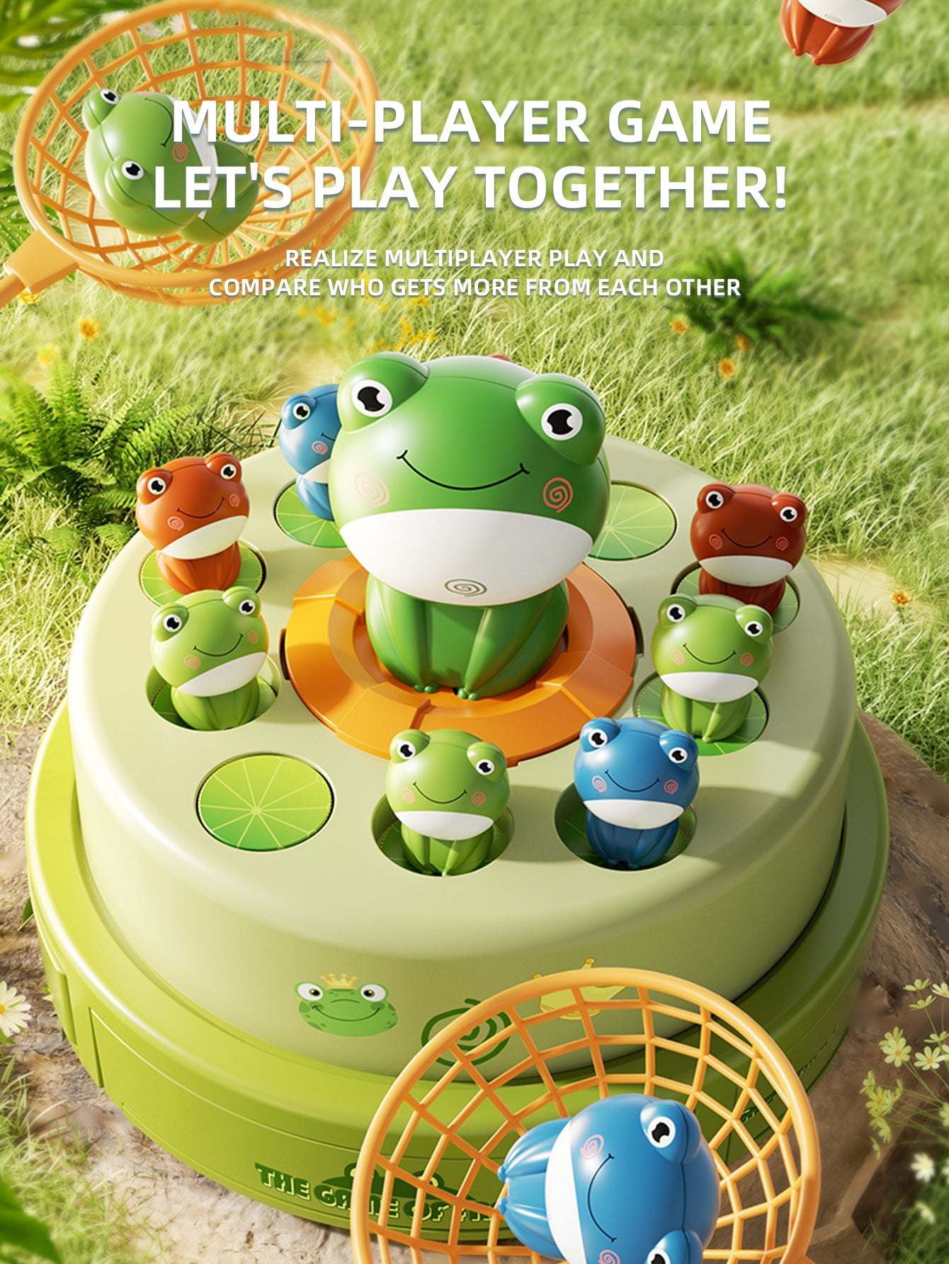 Bouncing Frog Capture Toy for Fun Parent-Child Play
