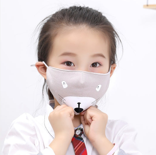 Breathable Cotton Cartoon Mask For Kids