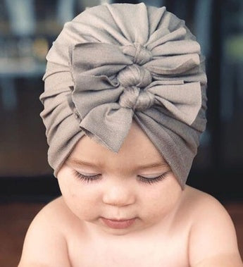 Stylish Baby Hat With Pleated Bowknot For Baby Girls
