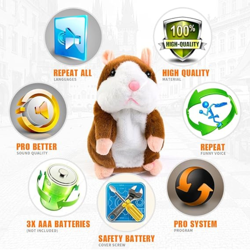 Adorable Talking Hamster Plush Toy That Mimics Your Every Word
