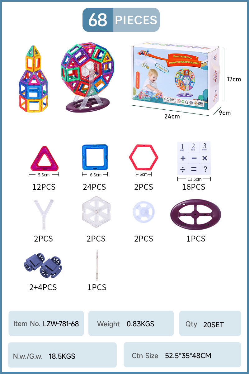 Magnetic Construction Blocks For Creative Play