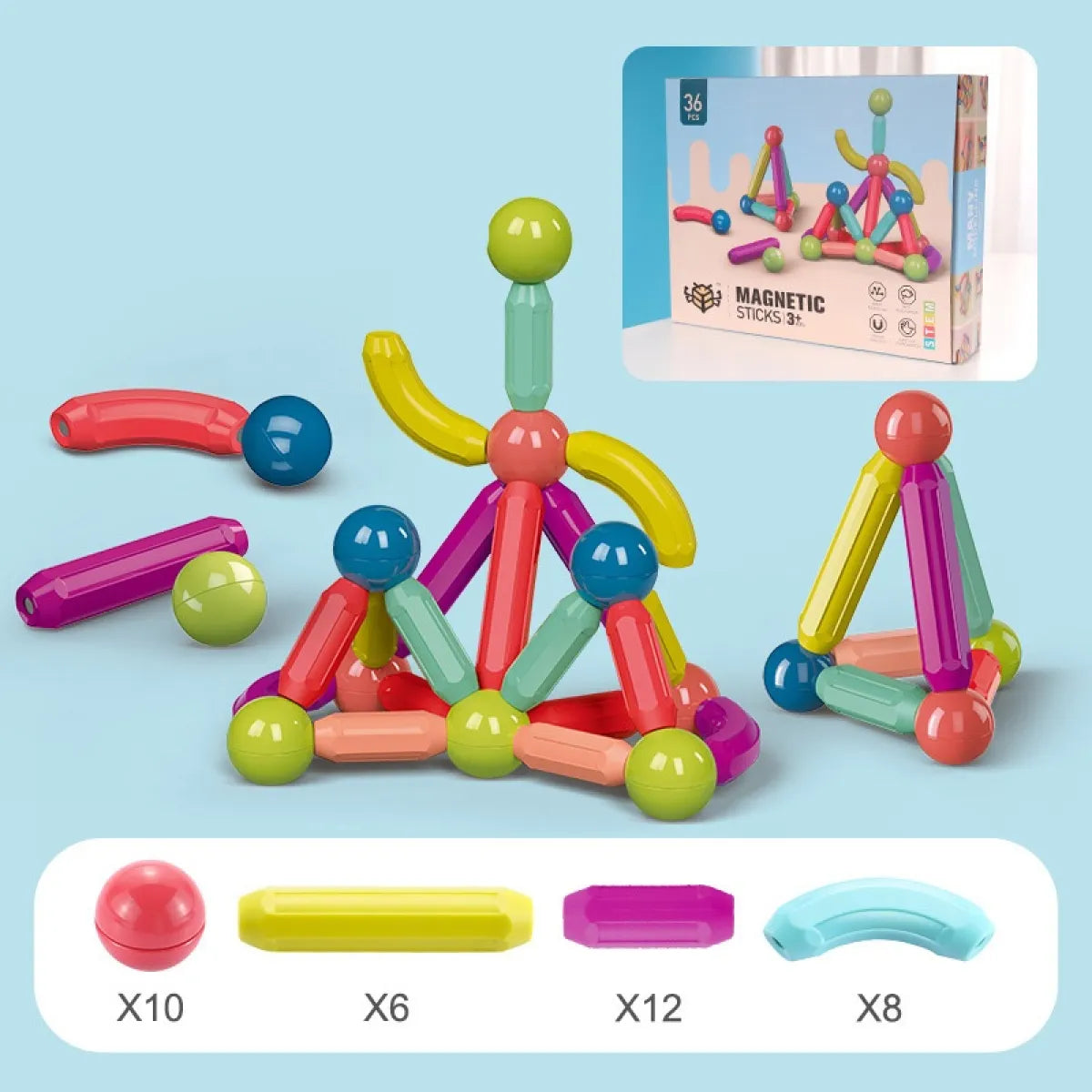 Creative Building Starts Here With Magnetic Rod Building Block Set