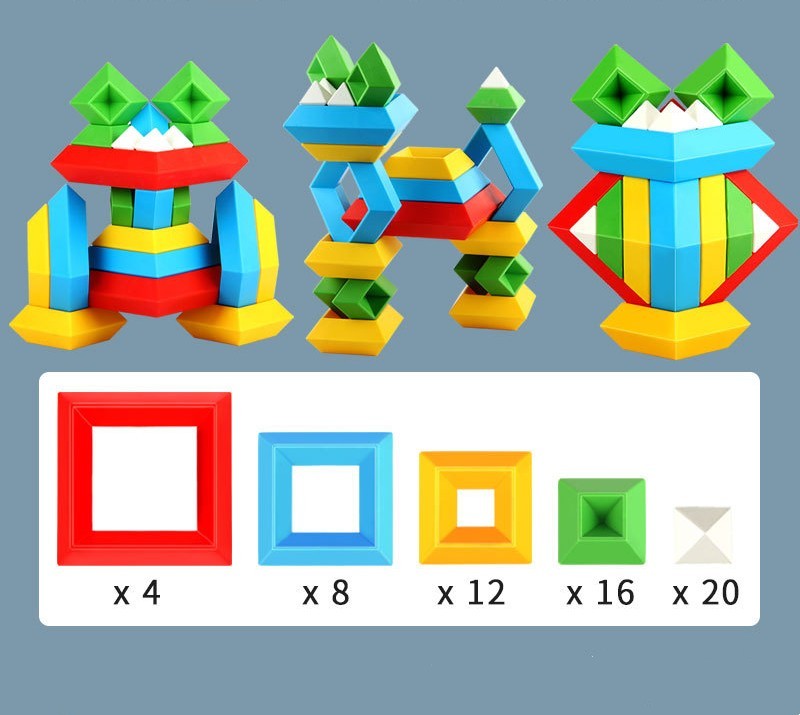 Wooden Rainbow Ring Building Blocks For Kids
