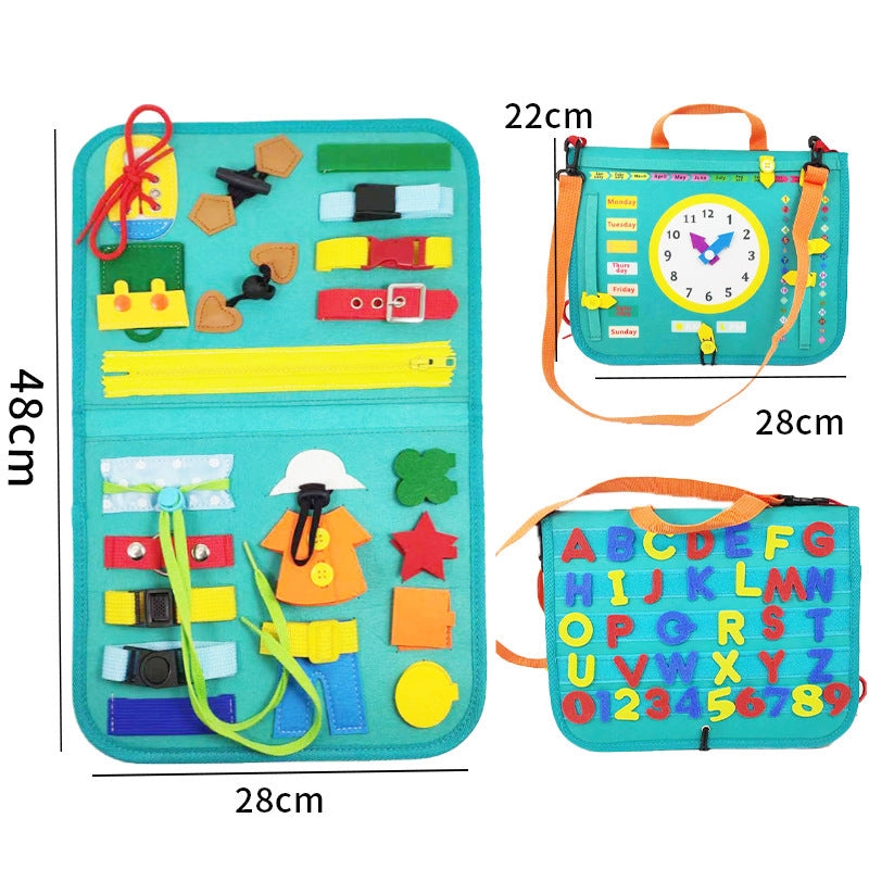 Busy Book for Toddlers to Learn Zippers, Buttons, Dressing