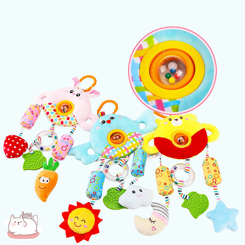 Interactive Baby Stroller Toy With Plush Rattle