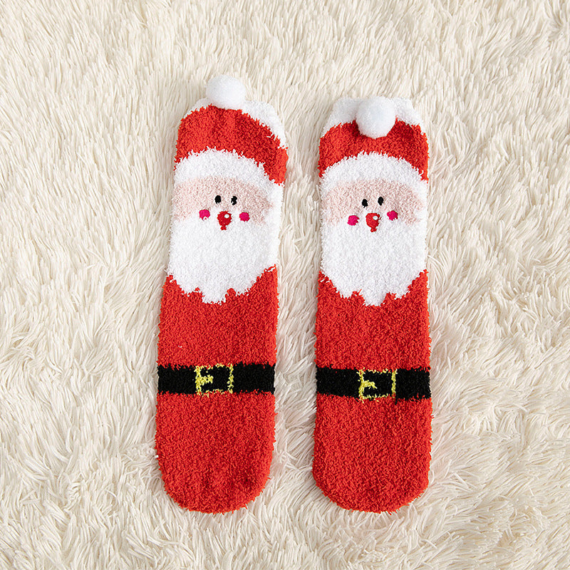 Kids’ Christmas Socks With Fun Elk And Snowman Designs