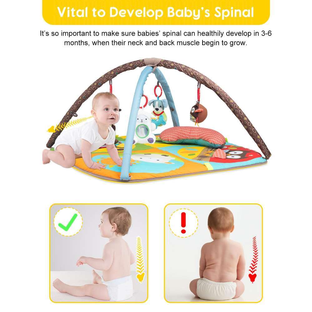 Colorful Zoo Sensory Play Mat for Babies 0 to 6 Months