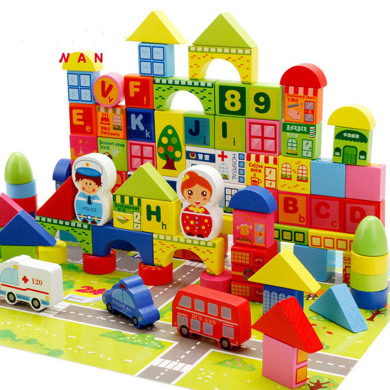Creative Traffic Building Blocks Toy For Children