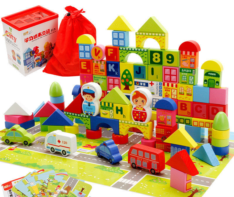 Creative Traffic Building Blocks Toy For Children