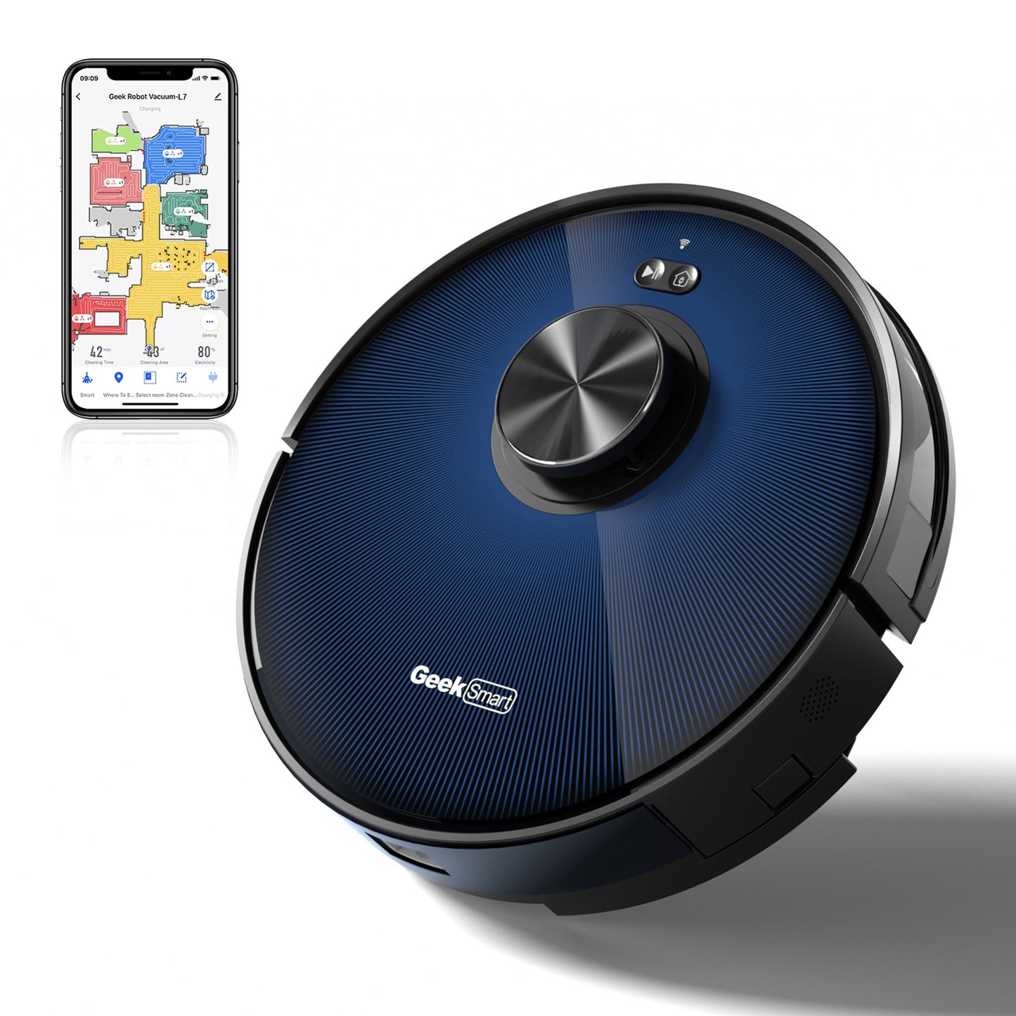 Smart Geek L7 Robot Vacuum: Powerful Suction, Wi-Fi, and Room Control