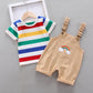 Bright And Cheerful Rainbow Bib Pants For Baby Girls