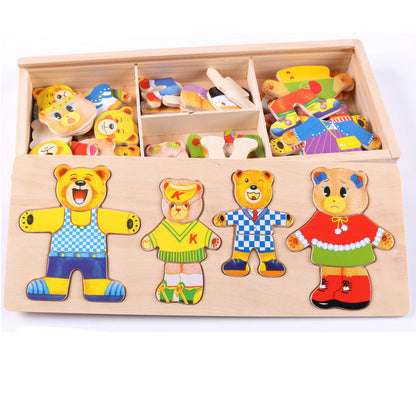 Montessori Bear Puzzle Blocks Toy – Educational Baby Toy