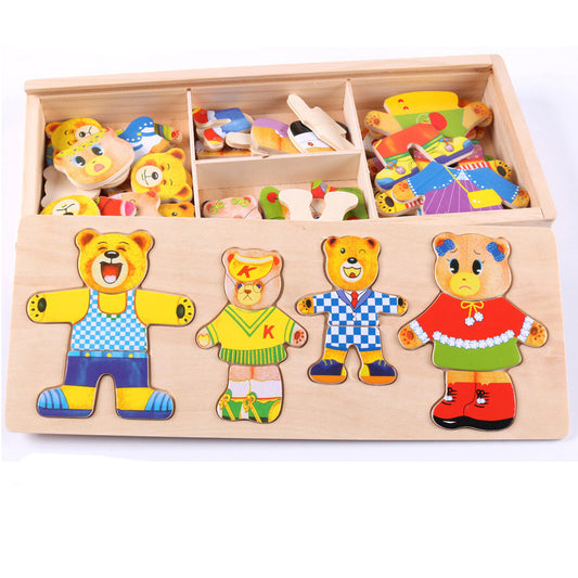 Montessori Bear Puzzle Blocks Toy – Educational Baby Toy