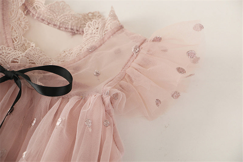 Comfortable Casual Kids Dress With Elegant Lace Design