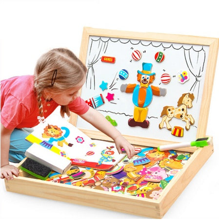 Magnetic Wooden Puzzle Toy For Early Learning