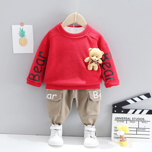 Adorable Two-Piece Suits For Babies In Western Spring Style