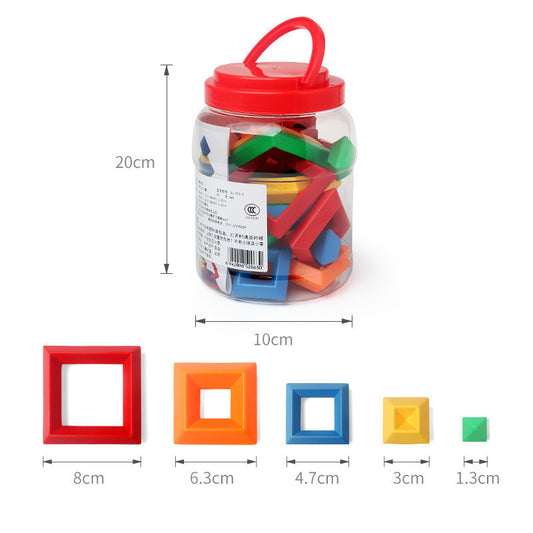 Wooden Rainbow Ring Building Blocks For Kids