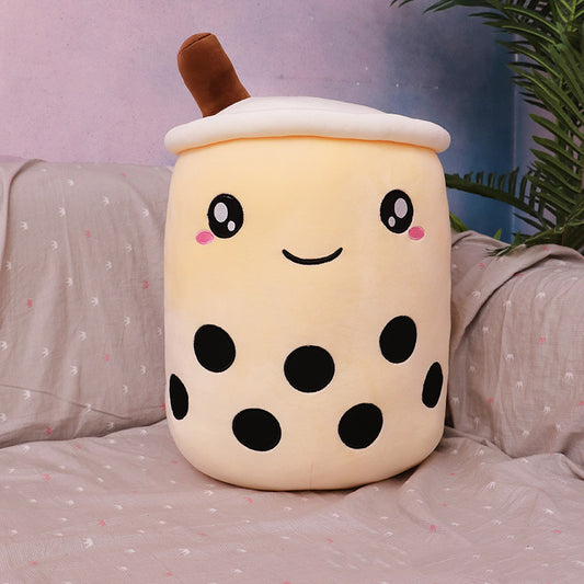Strawberry Bubble Tea Plush Pillow For Kids’ Comfort