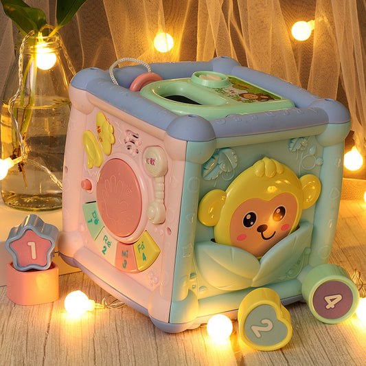 Toddler Activity Cube Toy With Drum And Shapes