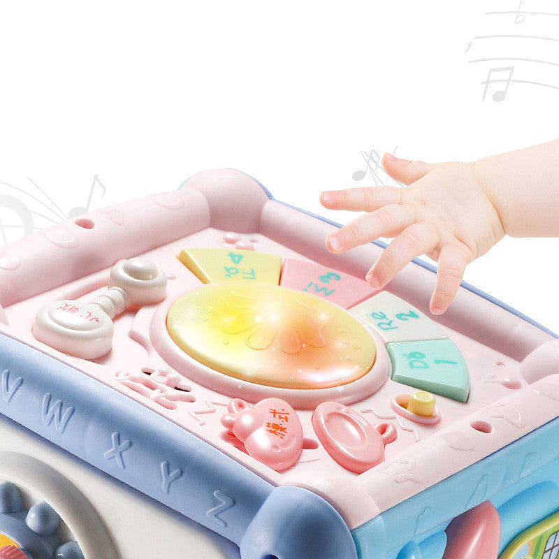 Toddler Activity Cube Toy With Drum And Shapes