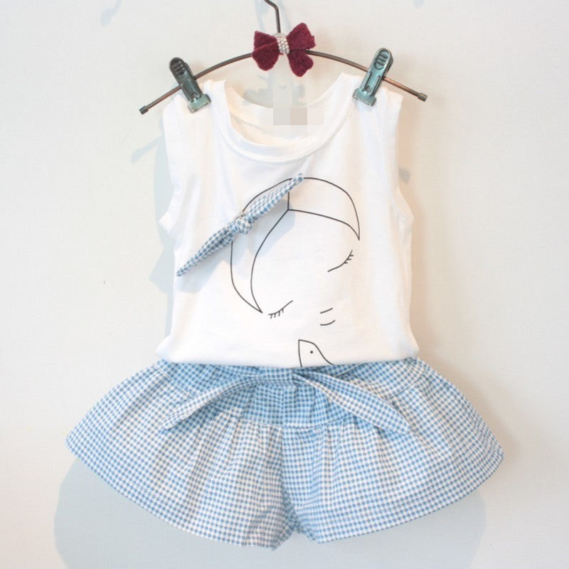 Adorable Two-Piece Cotton Outfit For Girls