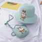 Kids Cute Rabbit Straw Hat And Bag Set