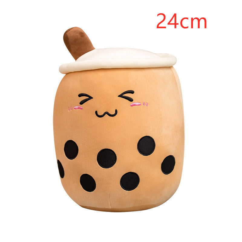 Strawberry Bubble Tea Plush Pillow For Kids’ Comfort